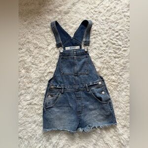 Brandy Melville Blue Denim Short Overalls